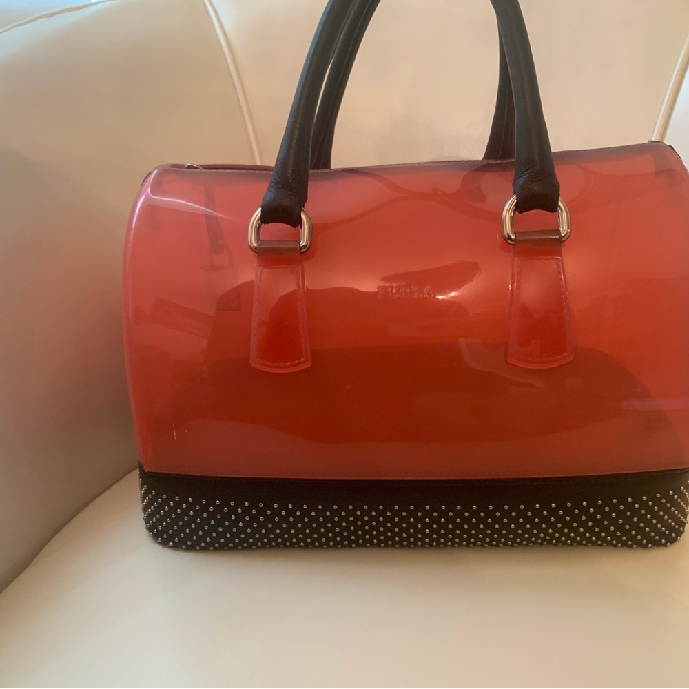 Furla Pink/Coral and Black Women's Bag